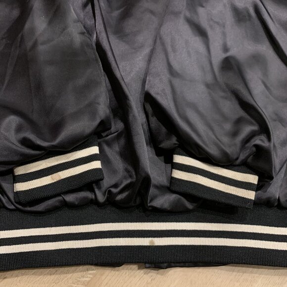 Vintage 90s Summit Racing Satin Bomber Jacket Men's XL Black 1993 Embroidered - Picture 9 of 11